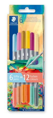 Image of Rostirón készlet, 1/3 mm, kétvégű, kimosható, STAEDTLER® "3280", Multiverzum 2, 6 különböző szín