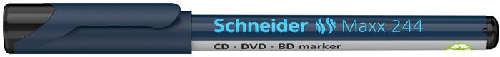 Image of Alkoholos marker, CD/DVD, 0,7 mm, SCHNEIDER "Maxx 244", fekete