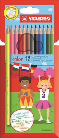 Image of Színes ceruza készlet, hatszögletű, STABILO "Color", 12 különböző szín