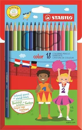 Image of Színes ceruza készlet, hatszögletű, STABILO "Color", 18 különböző szín