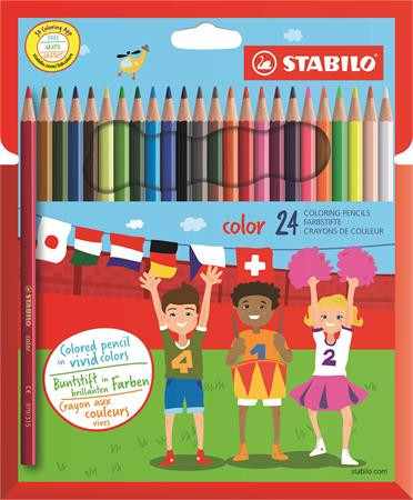 Image of Színes ceruza készlet, hatszögletű, STABILO "Color", 24 különböző szín