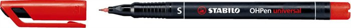 Image of Alkoholos marker, 0,4 mm, STABILO "OHPen S", piros