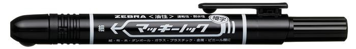 Image of Alkoholos marker, 1,3 mm, nyomógombos, ZEBRA "Mckie Retractable", fekete