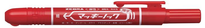 Image of Alkoholos marker, 1,3 mm, nyomógombos, ZEBRA "Mckie Retractable", piros
