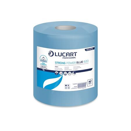 Image of Törlőkendő, tekercses, ipari, LUCART "Strong Power Blue 620", kék