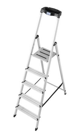 Image of Állólétra, 5 lépcsőfokos, alumínium, KRAUSE "Safety"