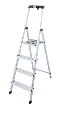Image of Állólétra, 4 lépcsőfokos, alumínium, KRAUSE "Safety"
