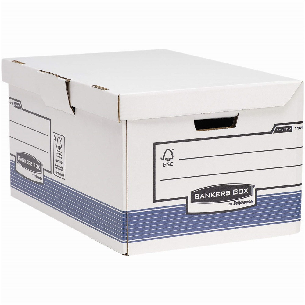 Image of Archiváló konténer csapófedéllel, karton, 310 x 390 x 560 mm., Bankers Box System by Fellowes® 2 db/csomag, kék/fehér