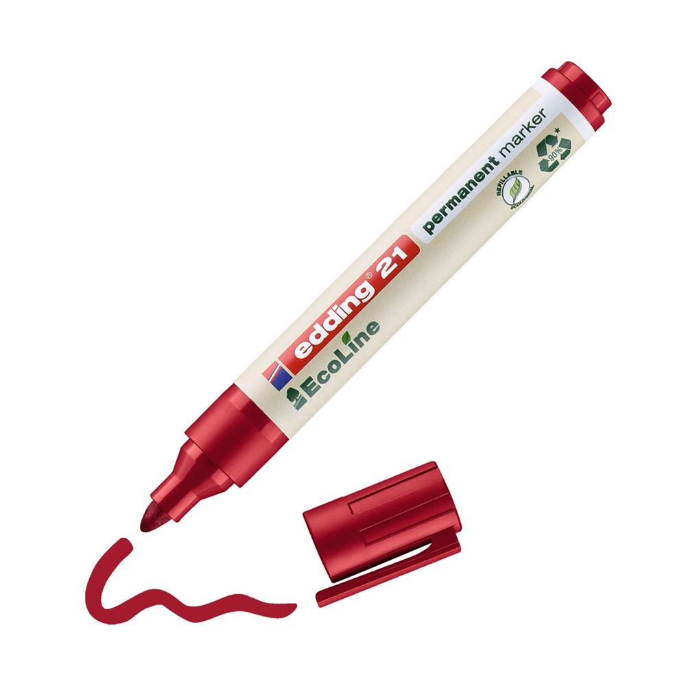 Image of Alkoholos marker 1,5-3mm, Edding 21 EcoLine piros