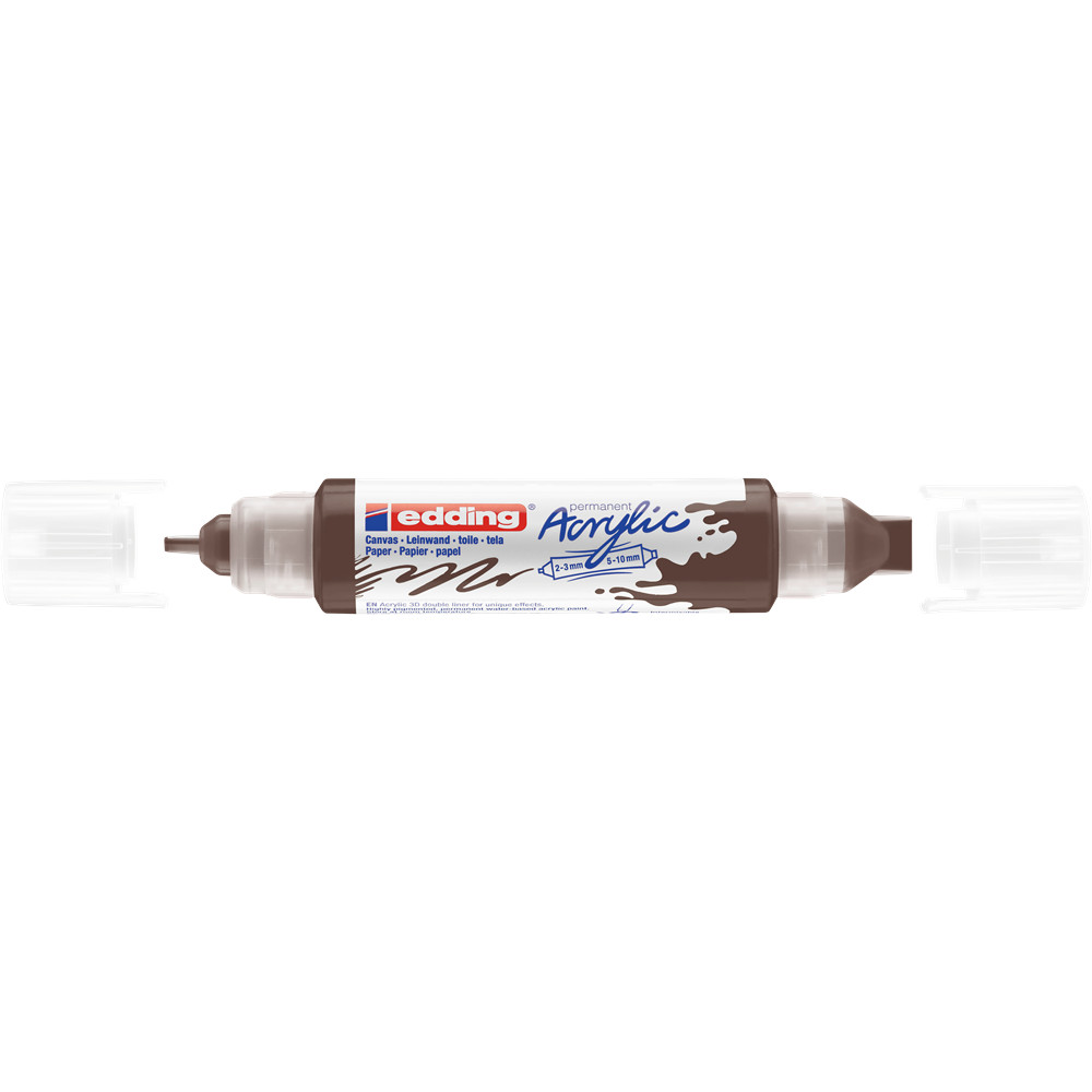 Image of Akril marker 2-3mm, és 5-10mm, 3D kétvégű Edding 5400 barna