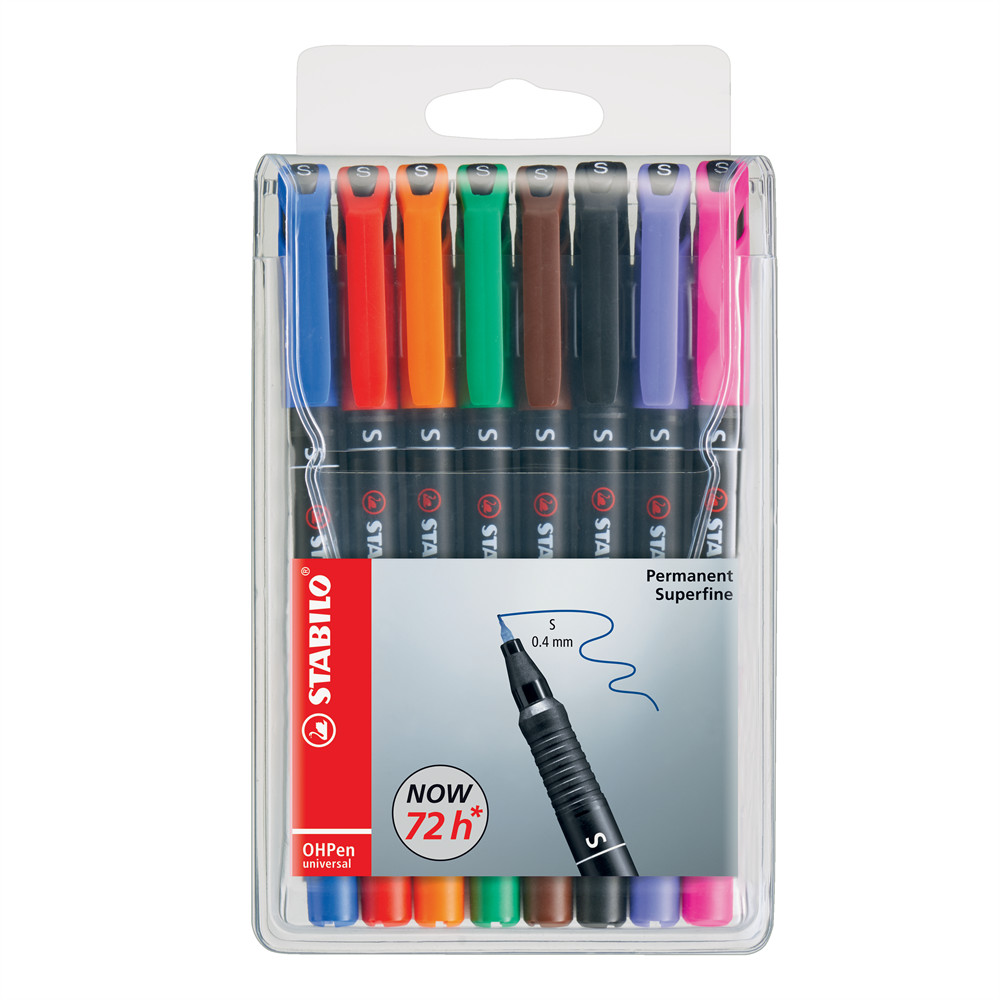 Image of Alkoholos marker készlet 0,4mm, STABILO OHPen S, 8 klf. szín