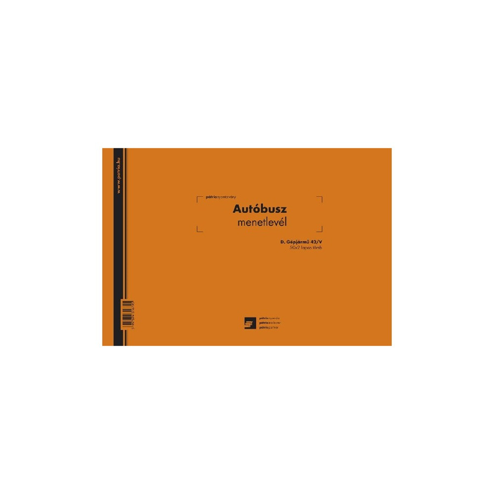 Image of Autóbusz menetlevél A4, 50x2lapos fekvő D.GEPJ.42