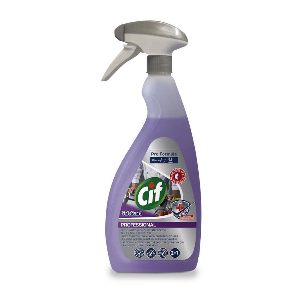 Image of Fertőtlenítő hatású tisztítószer szórófejes 750 ml Cif Pro Safeguard 2in1