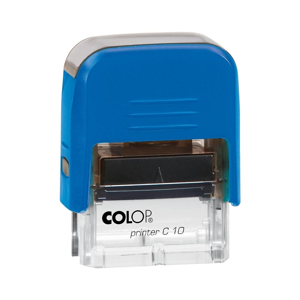 Image of Bélyegző C10 Printer Colop átlátszó kék ház/fekete párna