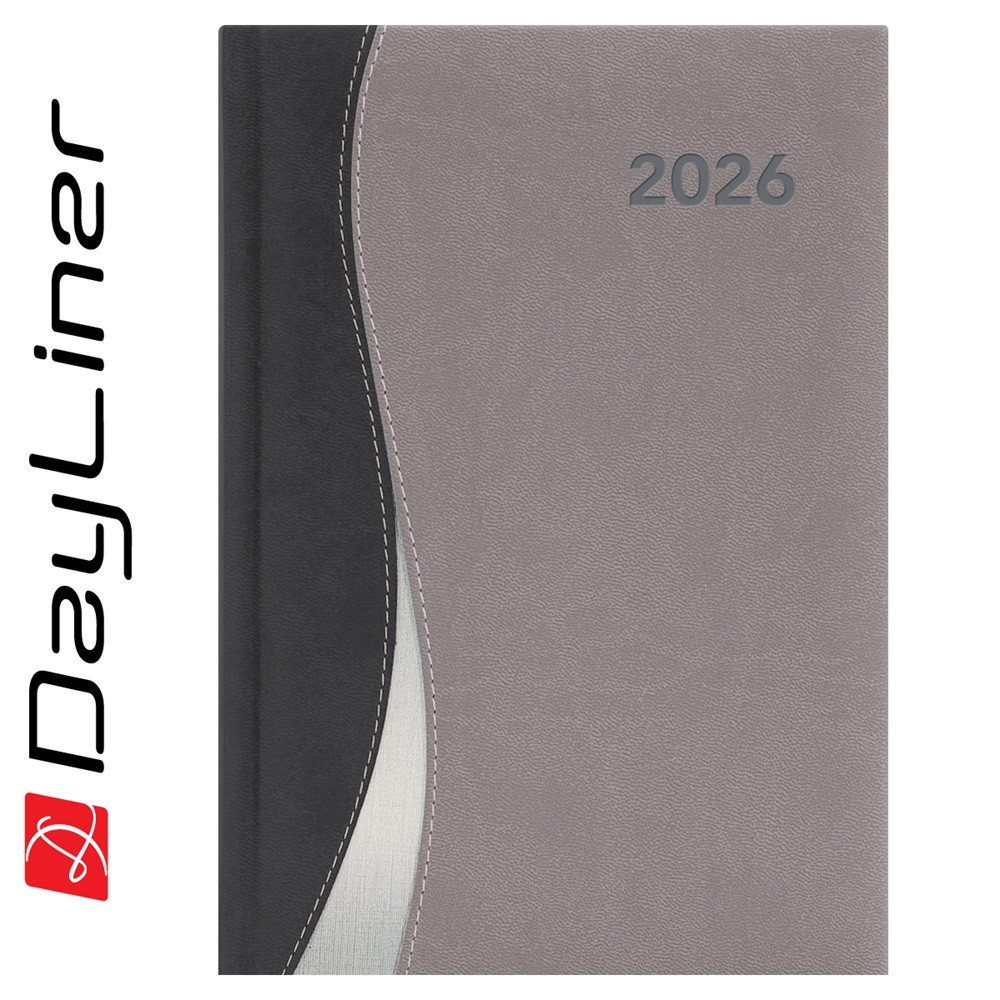 Image of Határidőnapló Dubai A5 napi, fehér lapokkal fekete-szürke Dayliner 2026.