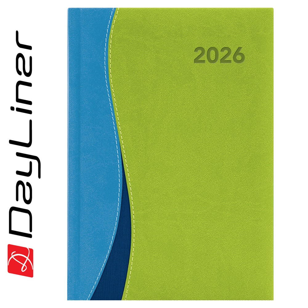 Image of Határidőnapló Dubai A5 napi, fehér lapokkal kék-zöld Dayliner 2026.