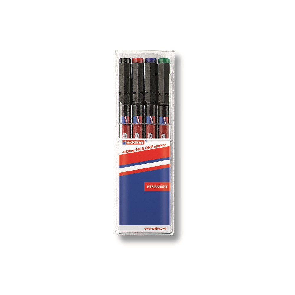 Image of Alkoholos marker készlet, 0,3mm, 140S OHP Edding, 4 klf. szín