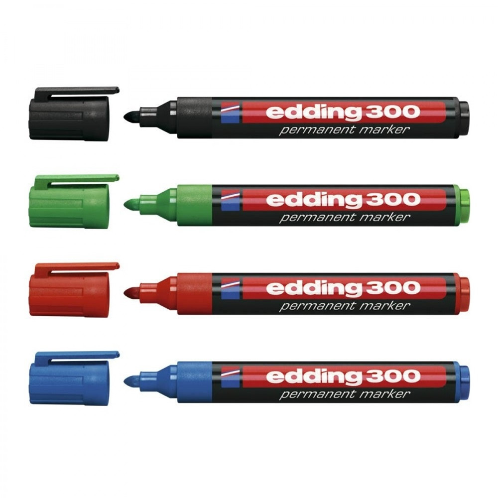 Image of Alkoholos marker 1,5-3mm, kerek Edding 300, 4 klf.szín