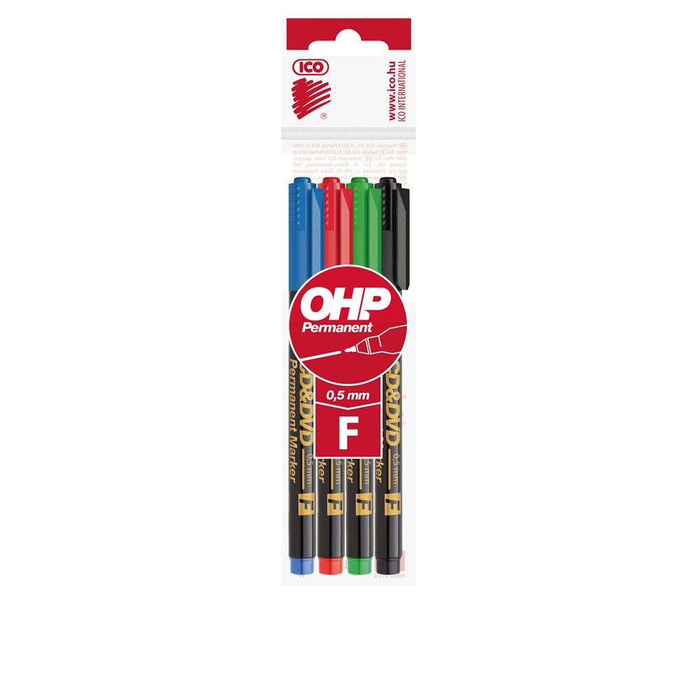 Image of Alkoholos marker készlet, 0,5mm, CD/DVD F Ico, 4 klf.szín