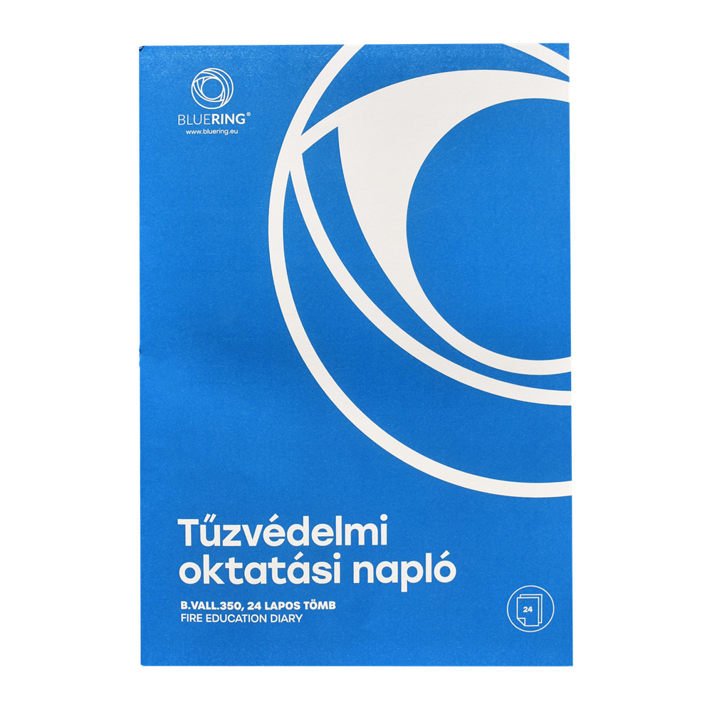 Image of Tűzvédelmi oktatási napló 24lapos A4, álló B.VALL.350 Bluering®