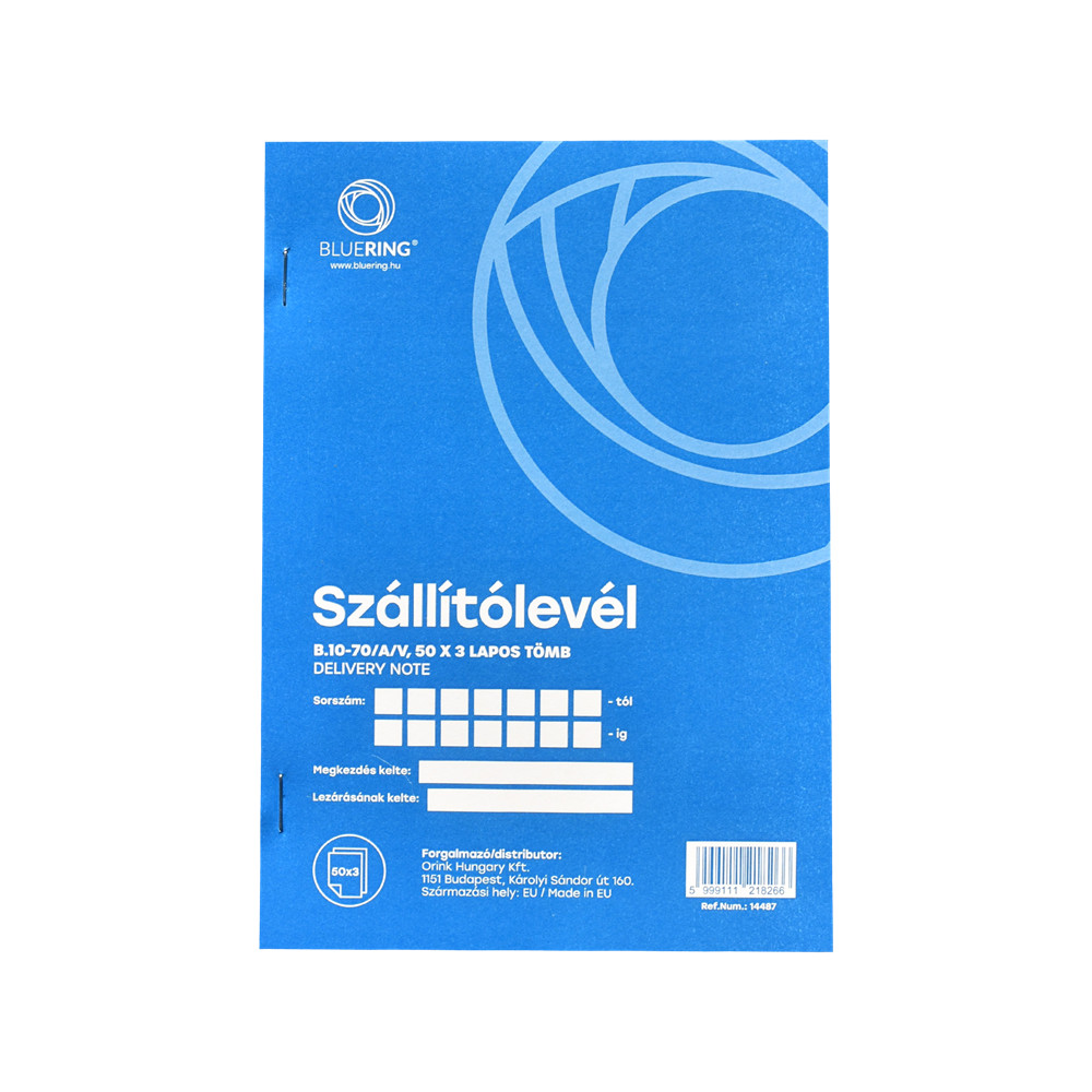 Image of Szállítólevél A5, 50x3lapos B.10-70/A/V Bluering®