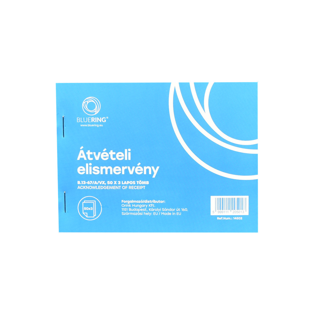 Image of Átvételi elismervény A6, 50x3lapos B.13-67/A/VX Bluering®
