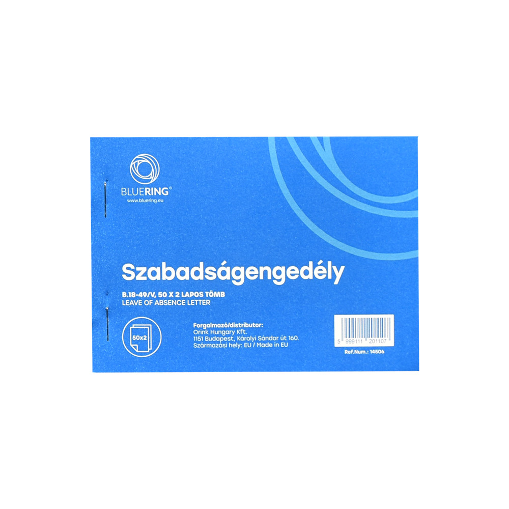 Image of Szabadságengedély A6 50x2lapos B.18-49/V Bluering®