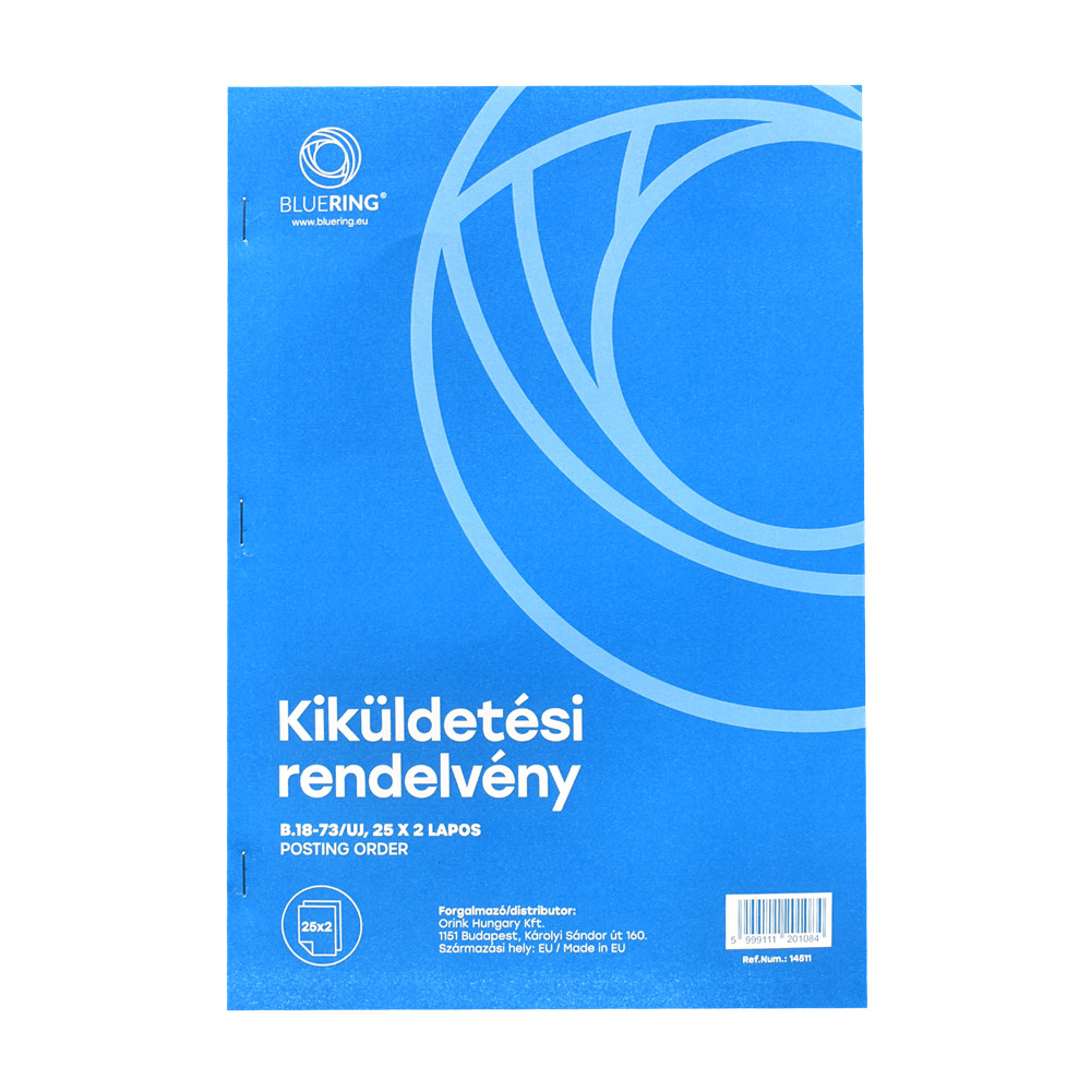 Image of Kiküldetési rendelvény a hivatali, üzleti utazás költségtérítéshez A4, álló 25x2lapos B.18-73/UJ Bluering®