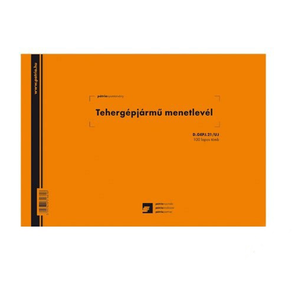 Image of Tehergépjármű menetlevél A5, 100 lapos D.GEPJ.21/5 Bluering®