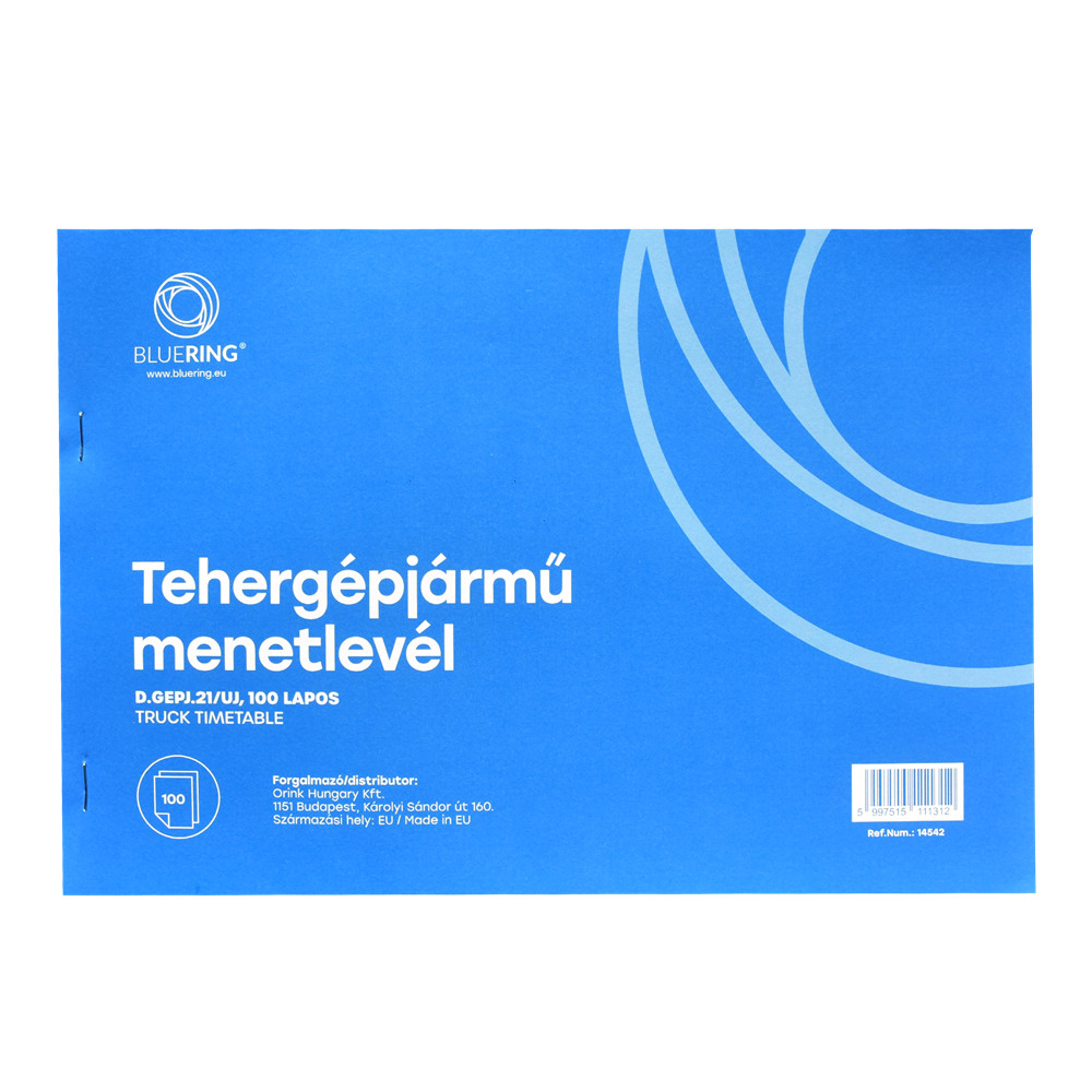 Image of Tehergépjármű menetlevél A4, 100 lapos D.GEPJ.21/UJ Bluering®